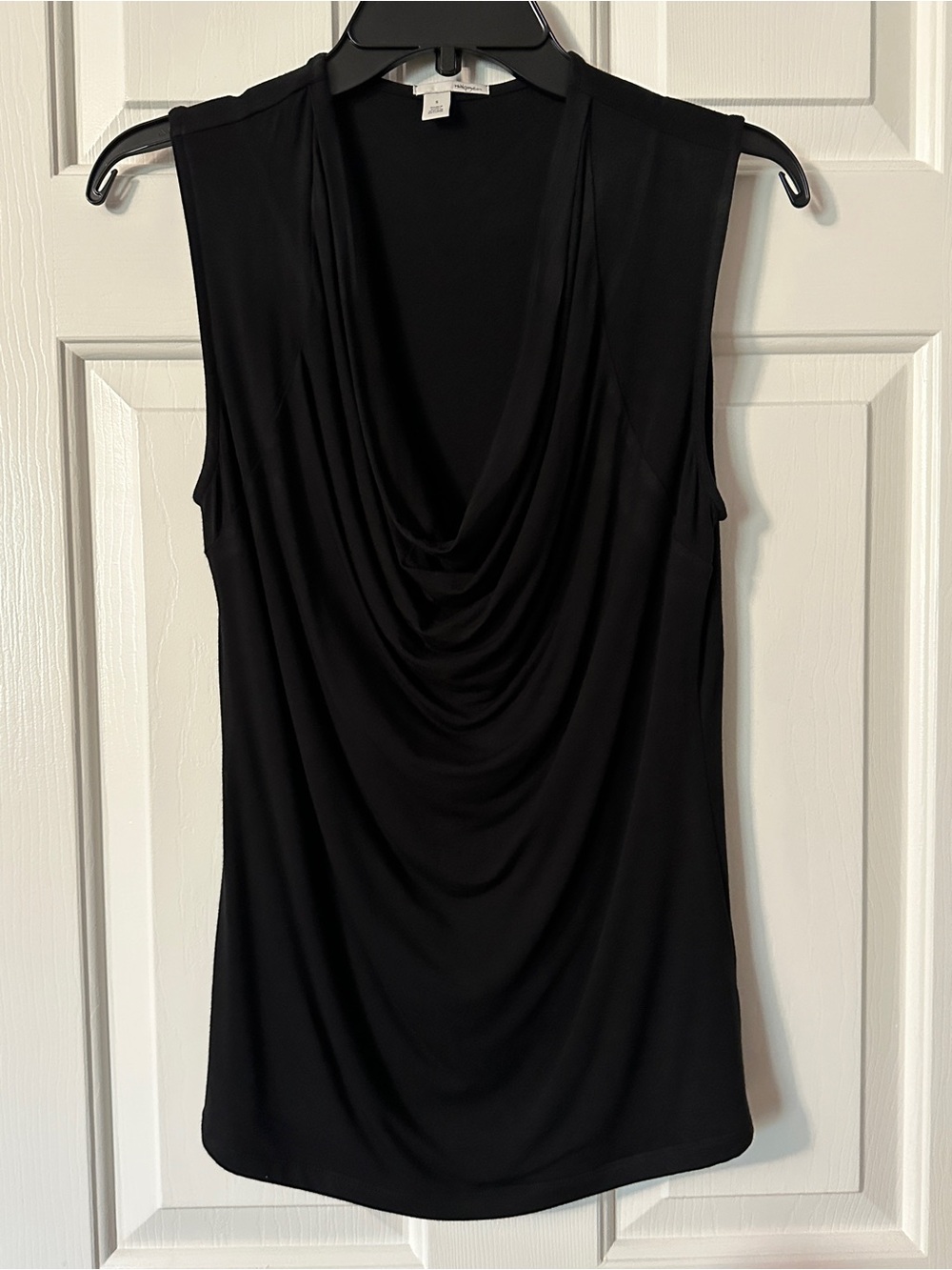 Halogen Black Sleeveless Drape Neck Top